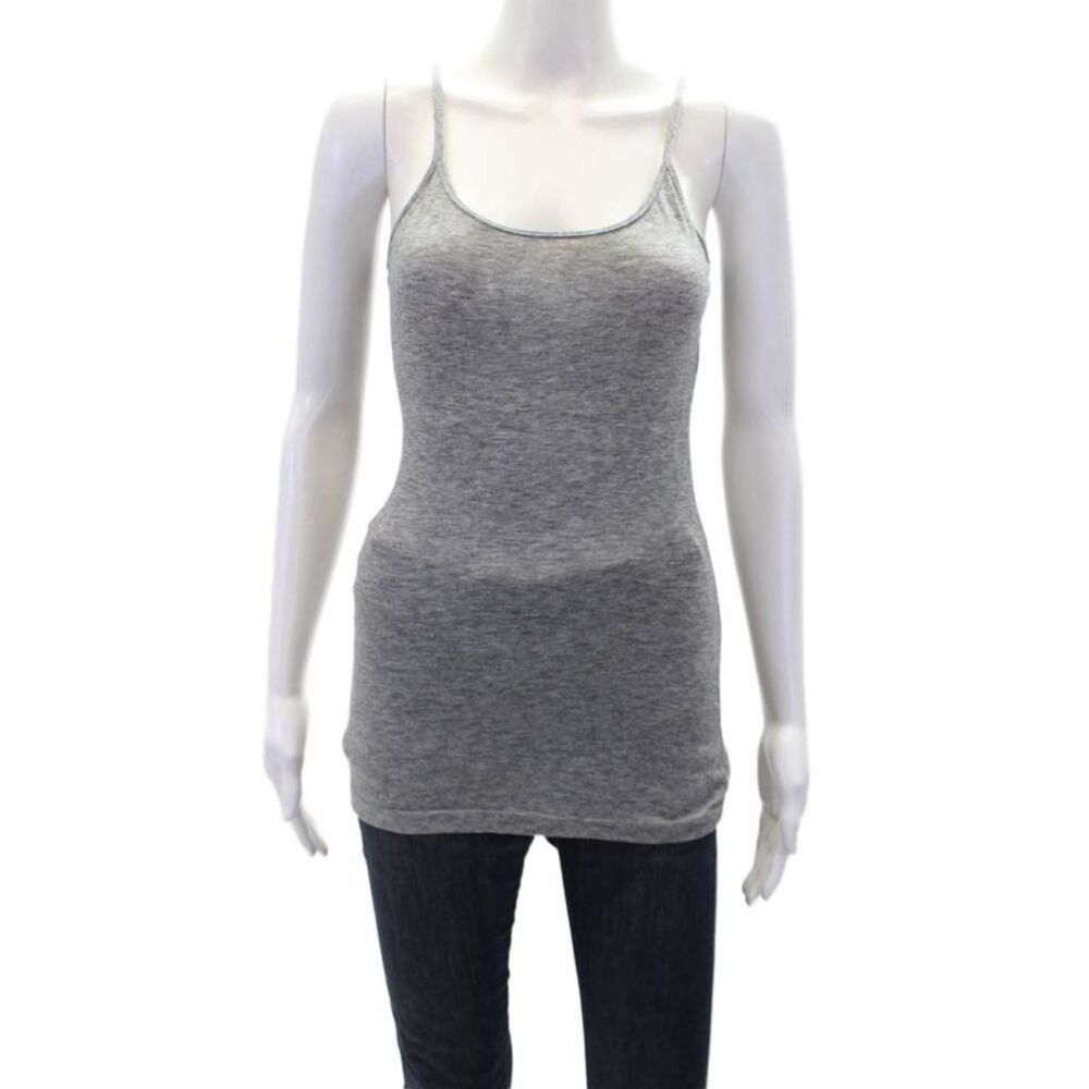 Morgane Le Fay Womens Heathered Round Neck Pullover Tank Top Gray Size S